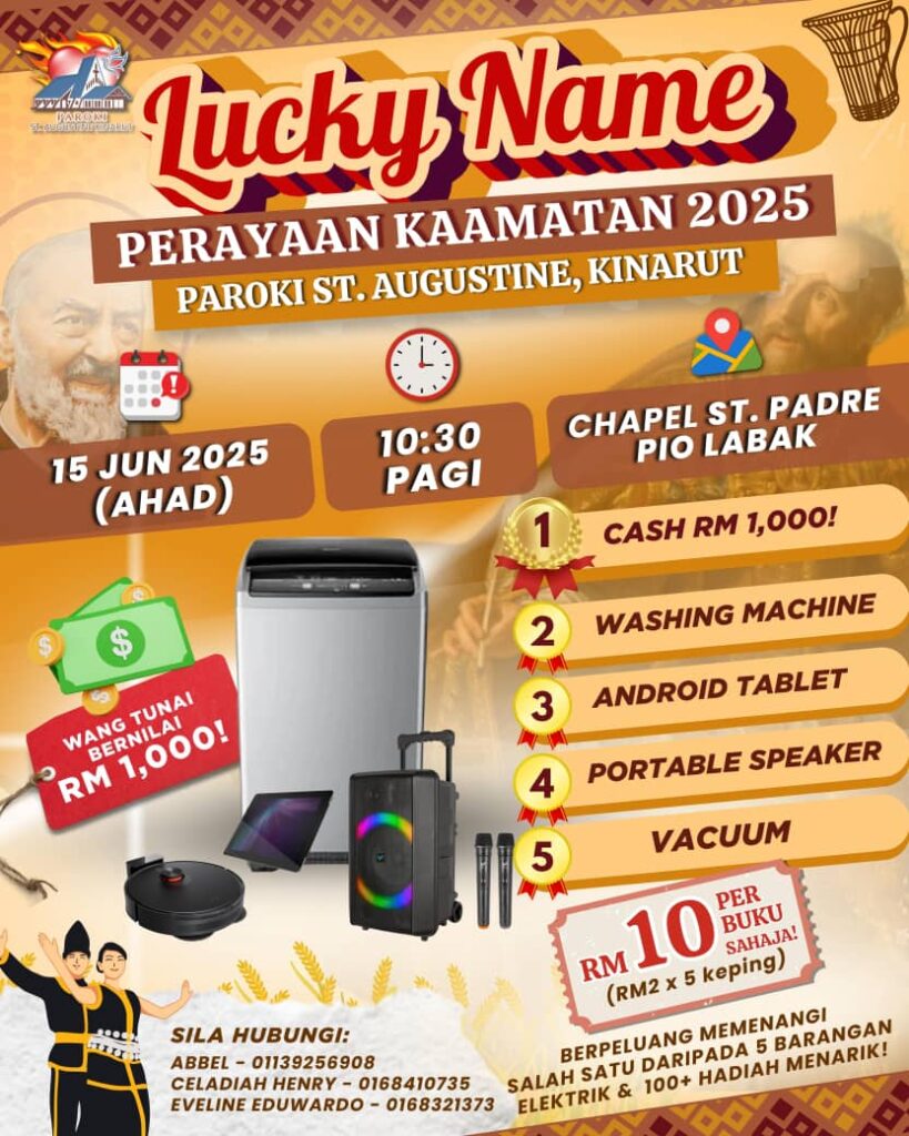 TIKET NAMA BERTUAH (LUCKY NAME) sempena dengan Perayaan Kaamatan Paroki Kinarut